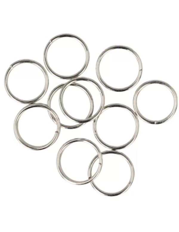 Splitring 8x1 mm, zilverkleur, 10 stuks