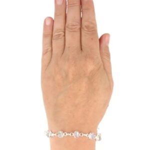 Maansteen regenboog armband zilver ovaal