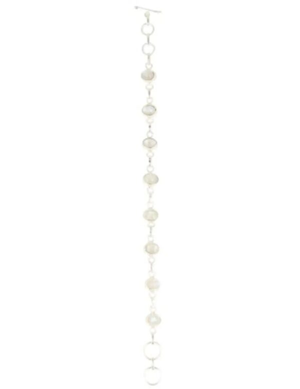 Maansteen regenboog armband zilver ovaal - Image 3