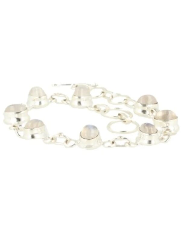 Maansteen regenboog armband zilver ovaal - Image 5