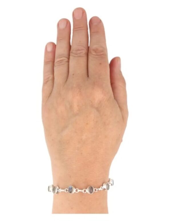 Labradoriet armband zilver ovaal