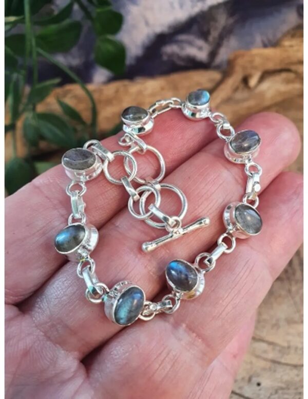 Labradoriet armband zilver ovaal - Image 4