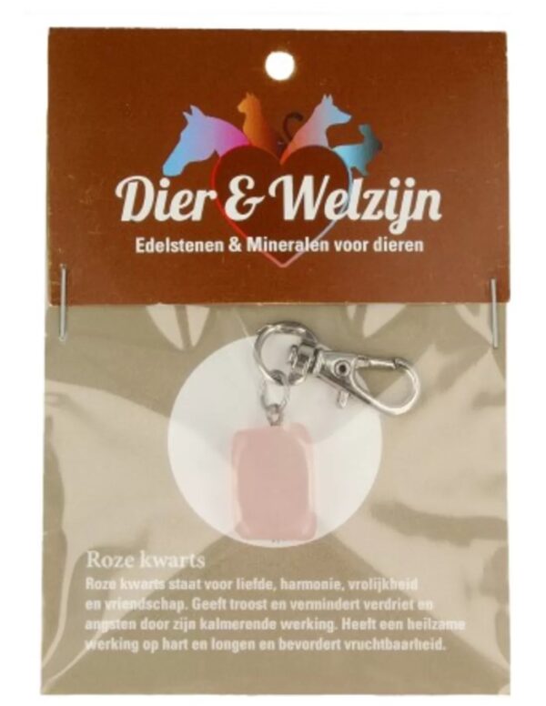 Rozenkwarts halsband hanger Dier & Welzijn