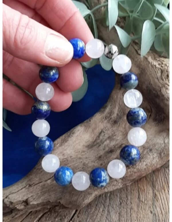 Lapis Lazuli en Roze kwarts kralen armband mannen - Image 2