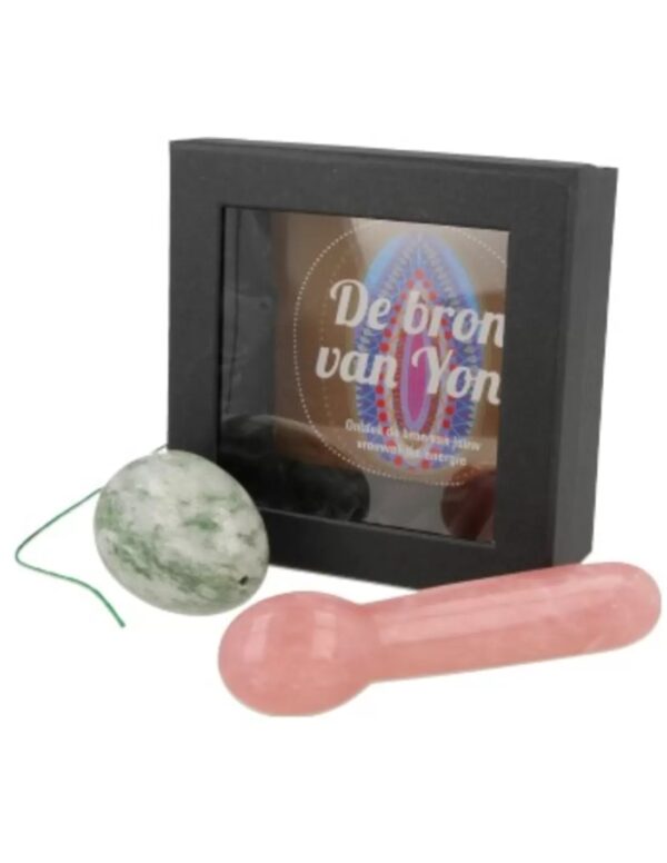 Yoni massage set Serpentijn Jade / Roze kwarts