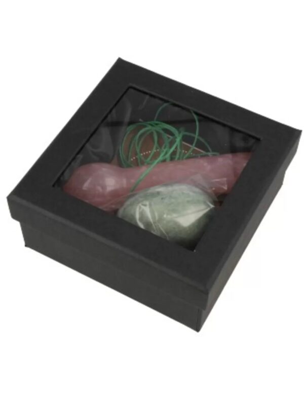 Yoni massage set Serpentijn Jade / Roze kwarts - Image 2