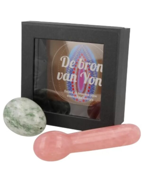 Yoni massage set Serpentijn Jade / Roze kwarts - Image 3