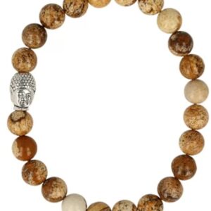 Jaspis landschap kralen armband boeddha mannen