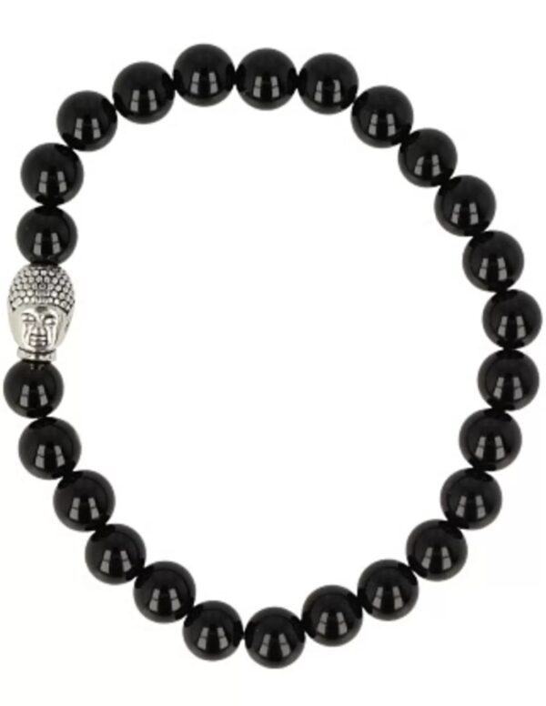 Onyx kralen armband boeddha mannen