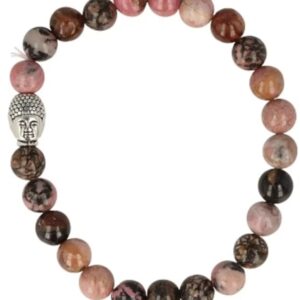 Rhodoniet kralen armband boeddha mannen