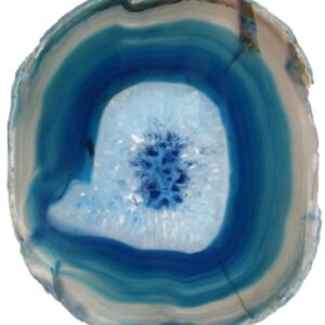 Agaatschijf blauw middel 10-15 cm (gekleurd)