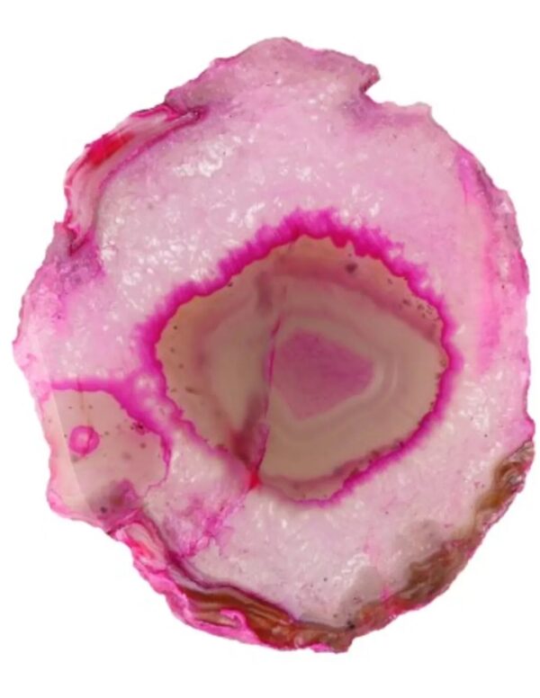 Agaatschijf roze klein 6-10 cm (gekleurd)
