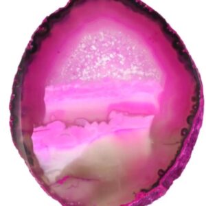 Agaatschijf roze middel 10-15 cm (gekleurd)