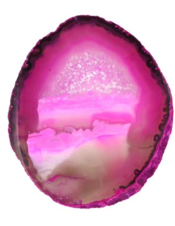 Agaatschijf roze middel 10-15 cm (gekleurd)