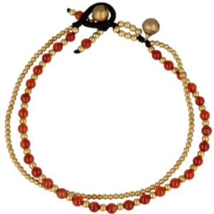 Carneool enkelbandje gipsy-stijl