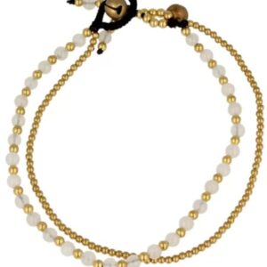 Jade wit enkelbandje gipsy-stijl