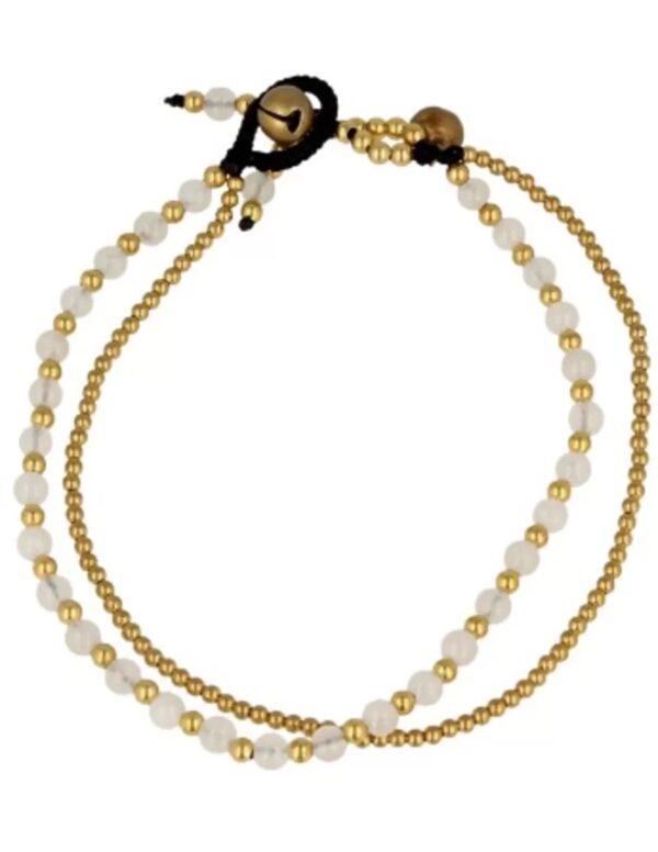 Jade wit enkelbandje gipsy-stijl
