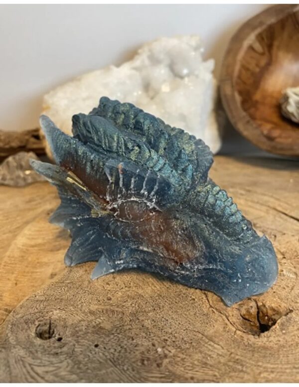 Orgonite draken schedel lichtblauw - Image 5