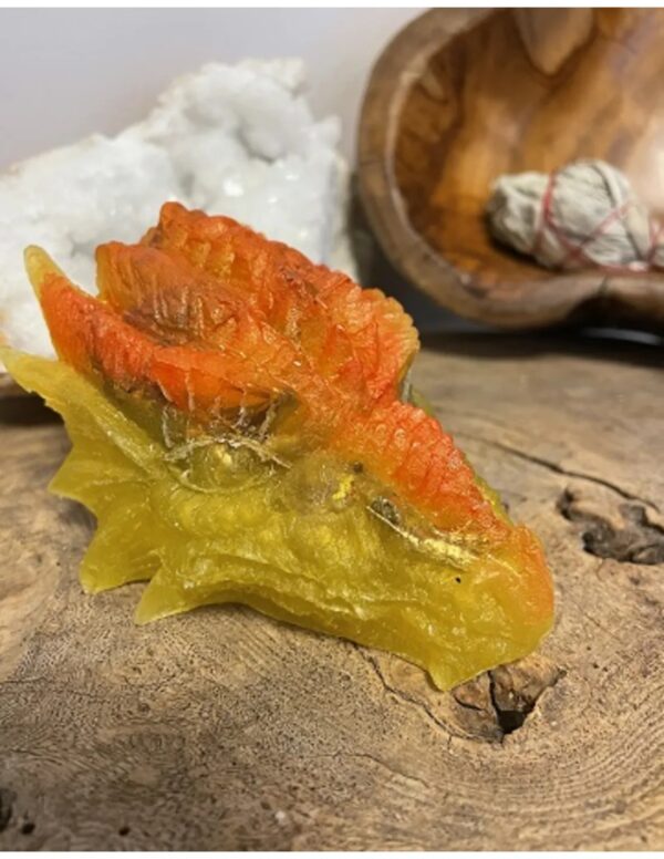 Orgonite draken schedel geel/oranje - Image 2