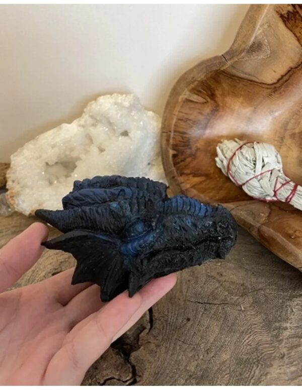 Orgonite draken schedel blauw/zwart - Image 2
