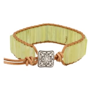 Jade leren armband gipsy-style