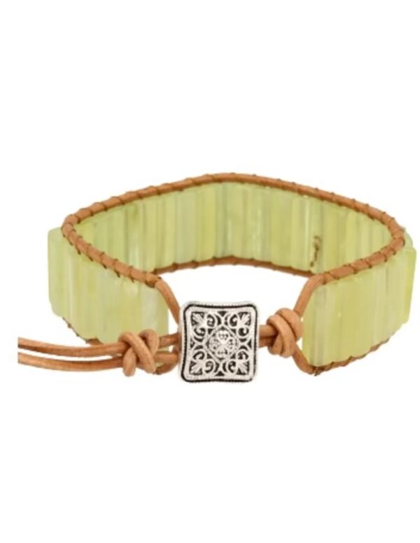 Jade leren armband gipsy-style