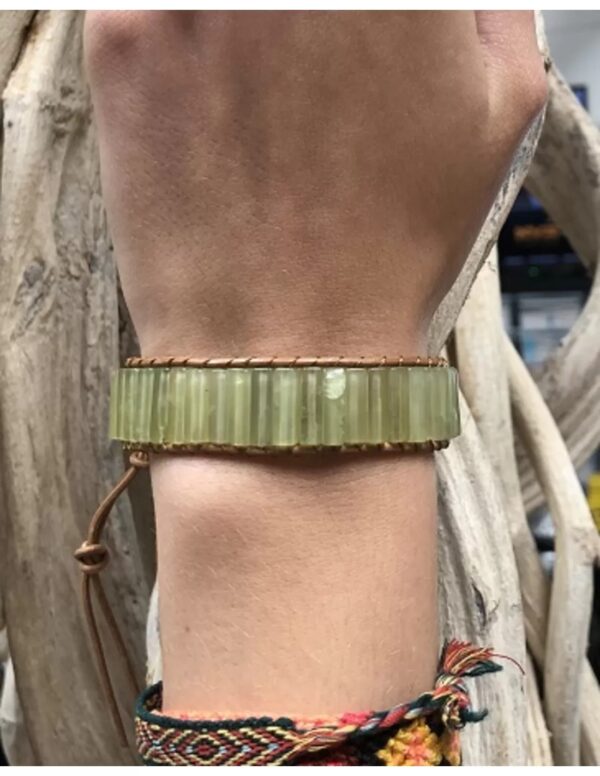 Jade leren armband gipsy-style - Image 2