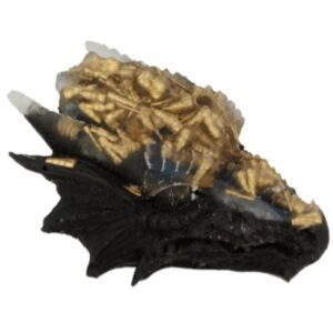 Orgonite drakenschedel zwart/koper