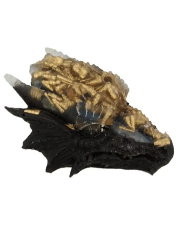 Orgonite drakenschedel zwart/koper