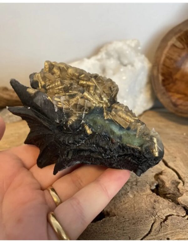 Orgonite drakenschedel zwart/koper - Image 2