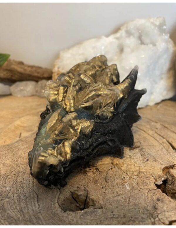 Orgonite drakenschedel zwart/koper - Image 4