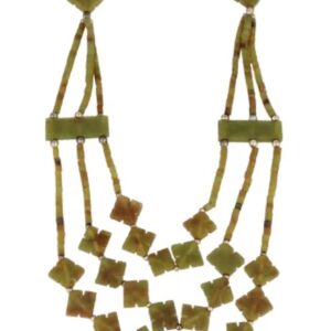Jade bohemian ketting 3-streng klaver licht