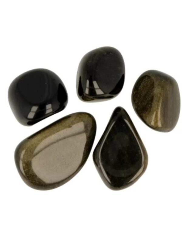 Obsidiaan goud trommelstenen (mt2-3), per gram - Image 2