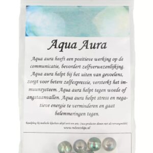 Kralen Aqua Aura licht 8 mm - 10 st. (gecoat)