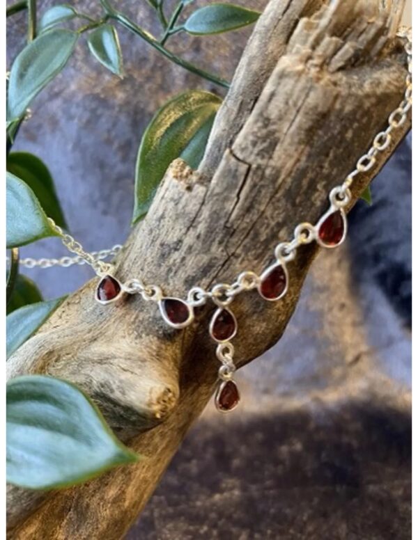 Granaat collier zilver - Image 2