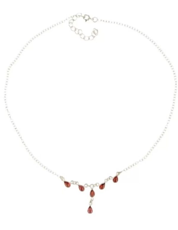 Granaat collier zilver - Image 3