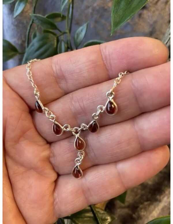 Granaat collier zilver - Image 4