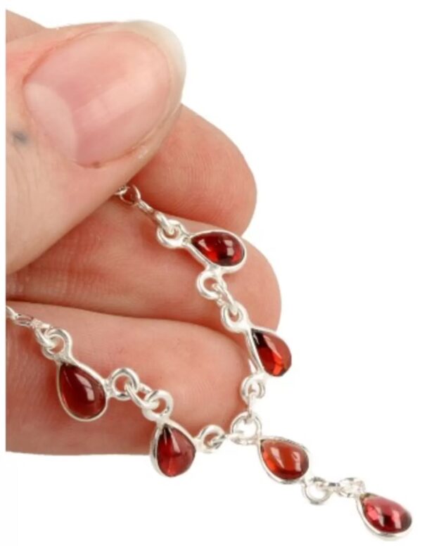 Granaat collier zilver - Image 5
