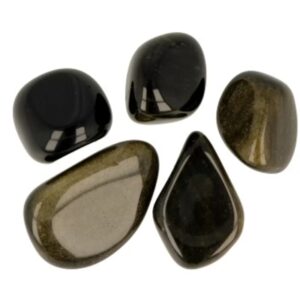 Obsidiaan goud 50 gr. trommelstenen (mt2-3)