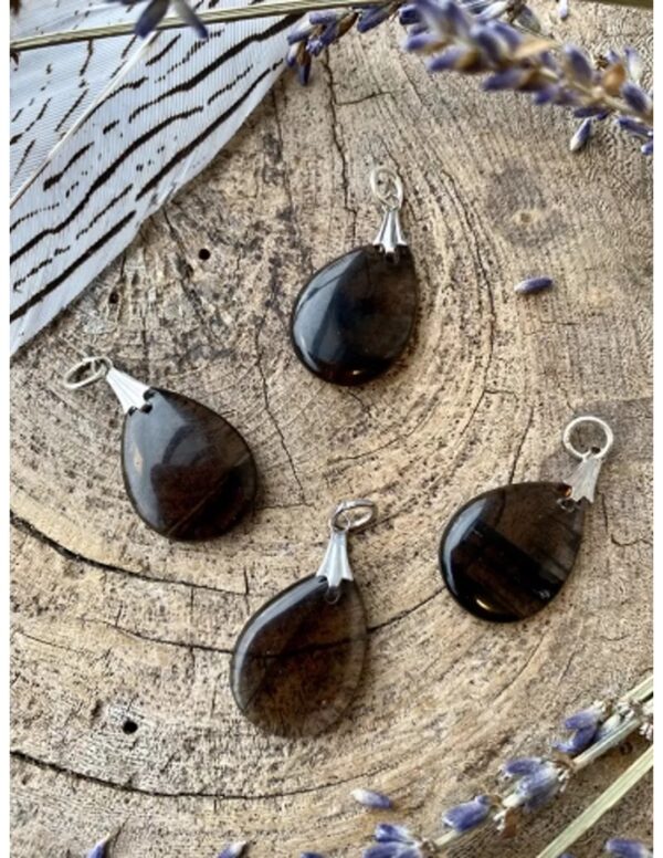 Obsidiaan lamellen edelsteen hanger - Image 4