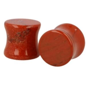 Plug oorpiercing per paar 12 mm Jaspis rood