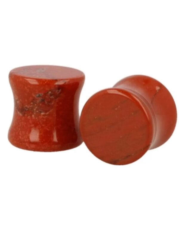 Plug oorpiercing per paar 12 mm Jaspis rood
