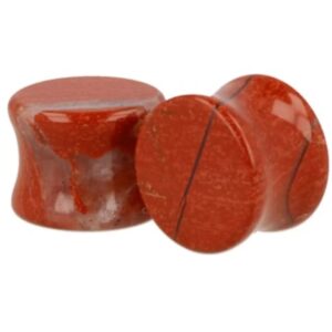 Plug oorpiercing per paar 16 mm Jaspis rood