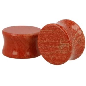 Plug oorpiercing per paar 20 mm Jaspis rood