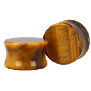 Plug oorpiercing per paar 20 mm Tijgeroog