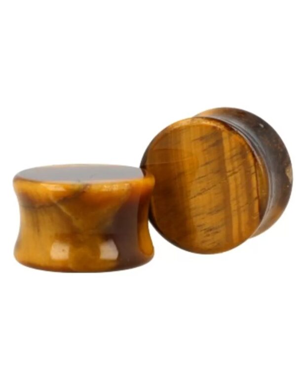 Plug oorpiercing per paar 20 mm Tijgeroog