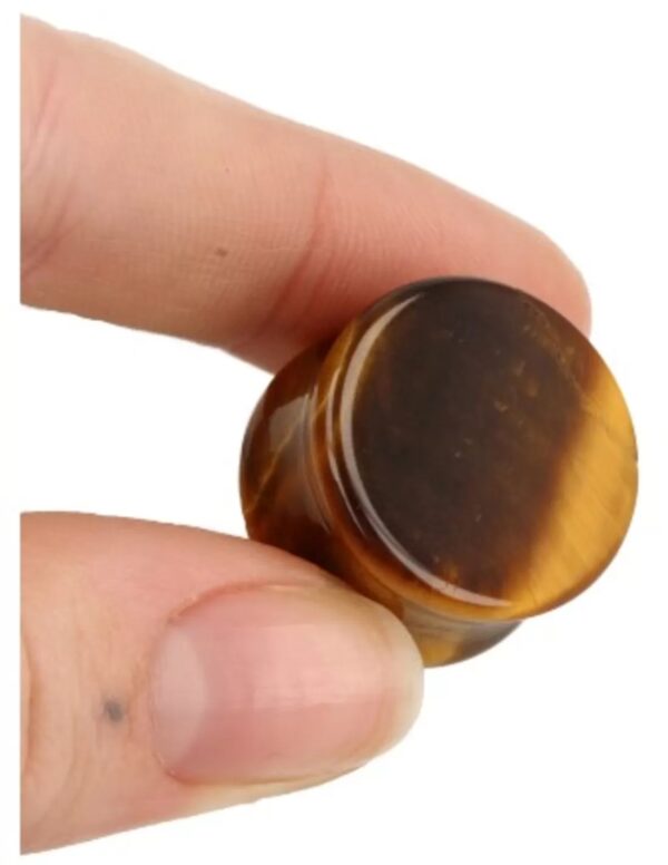 Plug oorpiercing per paar 20 mm Tijgeroog - Image 3