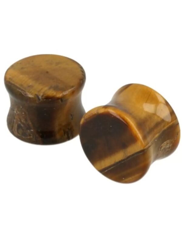 Plug oorpiercing per paar 16 mm Tijgeroog