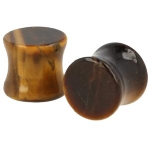 Plug oorpiercing per paar 12 mm Tijgeroog