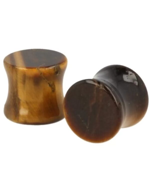 Plug oorpiercing per paar 12 mm Tijgeroog